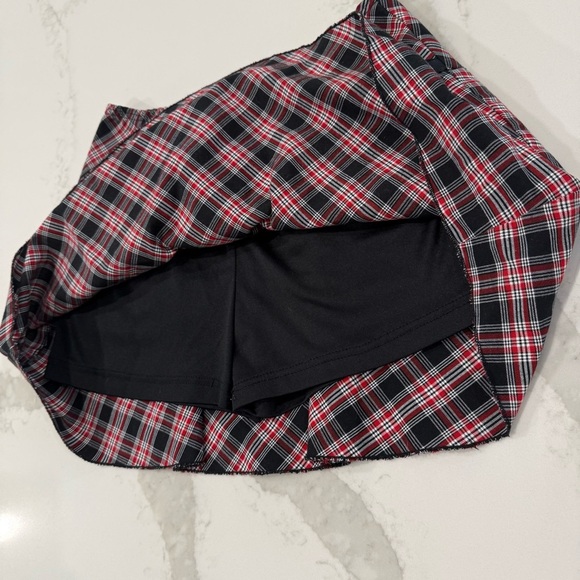 Vintage y2k Joey B Plaid Mini Skort Skirt Juniors Size Large Red/Black Twee Punk - Picture 4 of 8